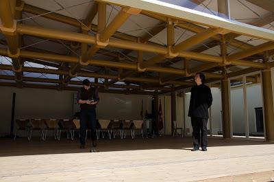 Inside Shigeru Ban's Paper Pavilion. Madrid-Spain