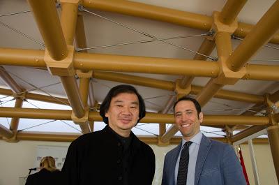 Inside Shigeru Ban's Paper Pavilion. Madrid-Spain