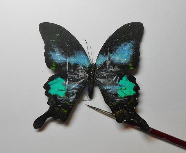 micro obras de arte sobre mariposas