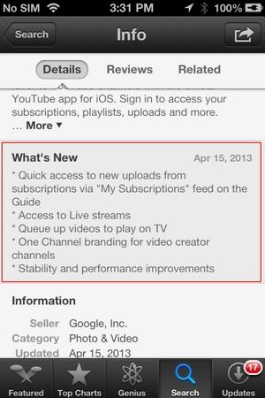 Youtube para iOS ahora permite ver streams en vivo youtube-ios
