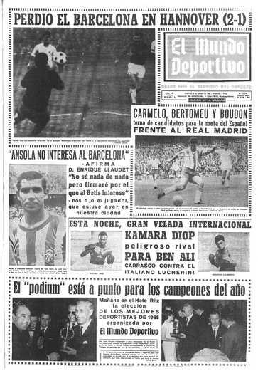 LA CAMISETA BLANCA DEL BARÇA Edición del jueves 03 de febrero de 1966 - Página 1
