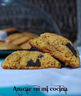 Galletas abizcochadas de calabaza y chip de chocolate