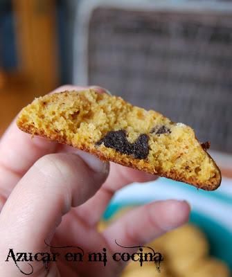 Galletas abizcochadas de calabaza y chip de chocolate