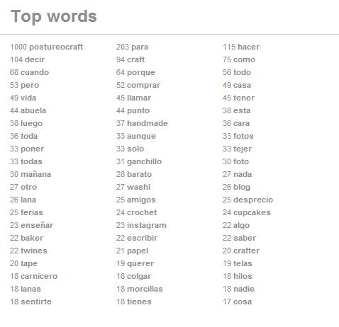 las palabras más utilizadas