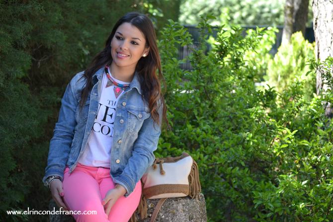 Look New Icons T-Shirt & Jeans Color Rosa