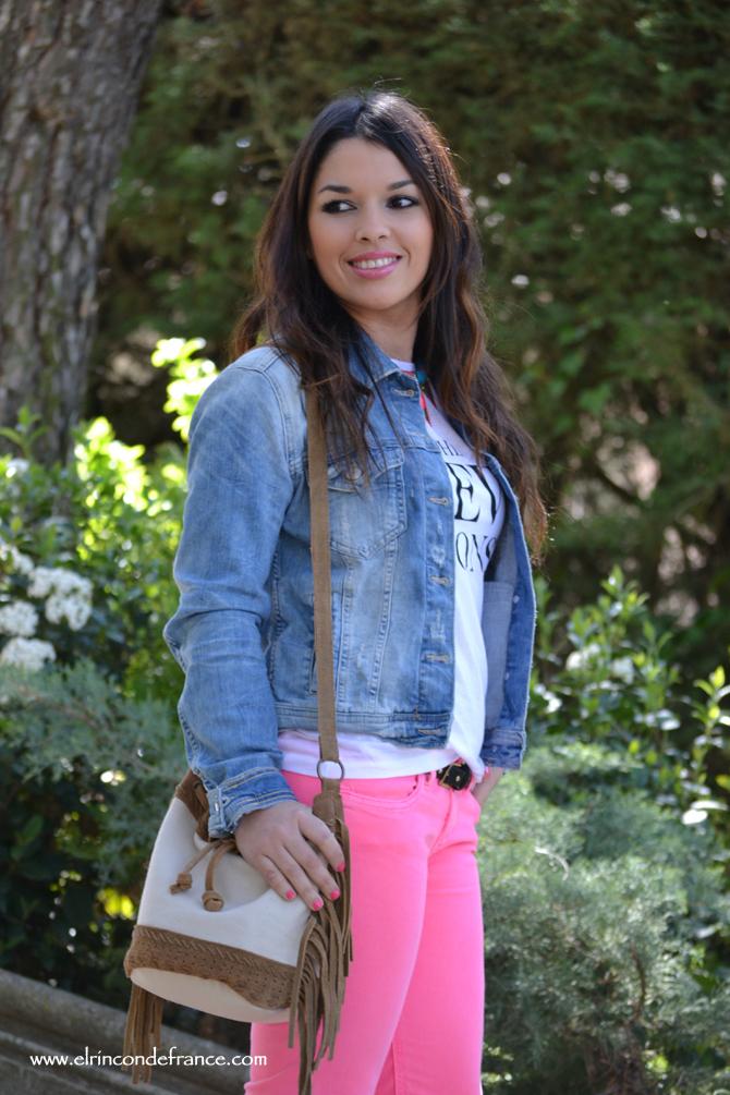 Look New Icons T-Shirt & Jeans Color Rosa