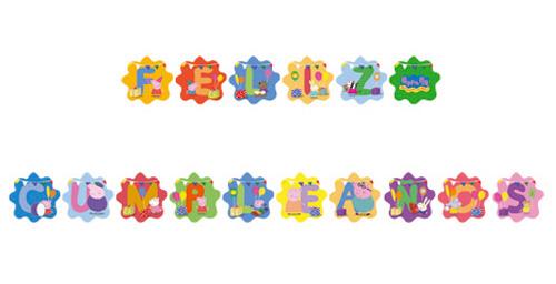 Fiesta Peppa Pig: ideas para la decoración banner Feliz Cumpleaños para una fiesta Peppa Pig