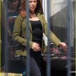 Scarlett Johansson en el rodaje de Capitán América 2: El Retorno del Primer Vengador