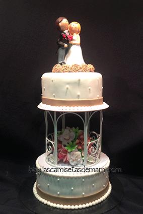 Tarta de boda hecha decorada con fondant Tarta boda fondant