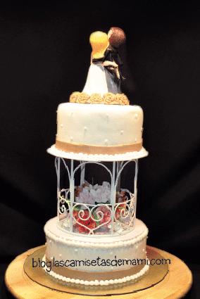 Tarta de boda hecha decorada con fondant Tarta boda fondant
