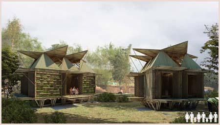 Casas de bambú flotantes