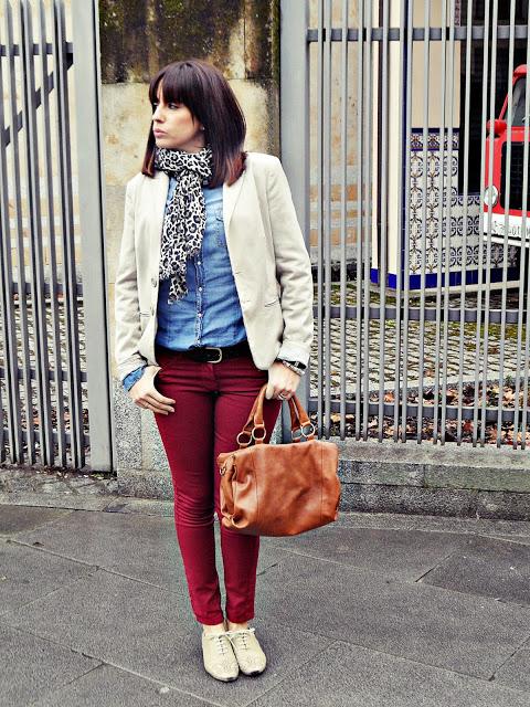 Beige and burgundy Beige and burgundy