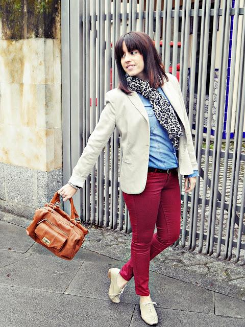 Beige and burgundy Beige and burgundy