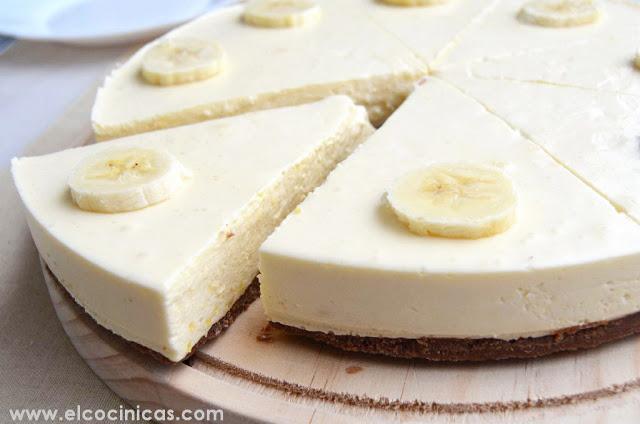 Tarta de plátano y queso