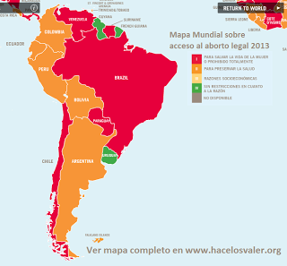 Actualizan mapa mundial sobre acceso al aborto legal. Actualizan mapa mundial sobre acceso al aborto legal.