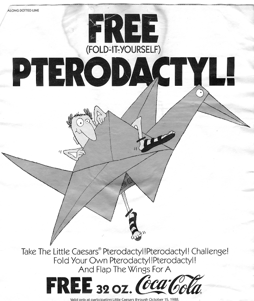 Little Caesar's Pizza Origami Pterodactyl