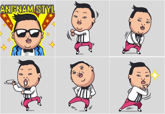 Line venderá stickers españoles en mayo line-stamp-psy-gangnam-style-6