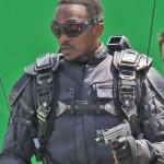 Anthony Mackie en el rodaje de Capitán América 2: El Retorno del Primer Vengador