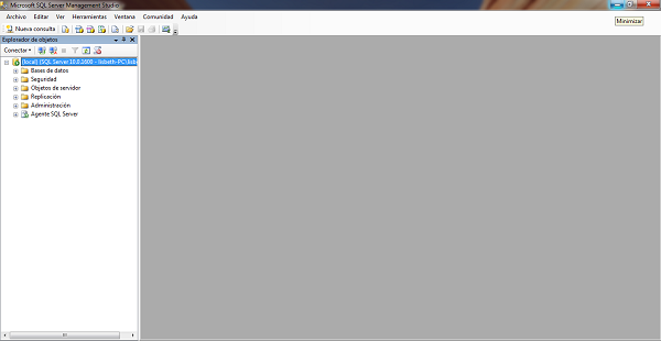 Ejecutando el gestor SQL SERVER Ejecutando el gestor SQL SERVER