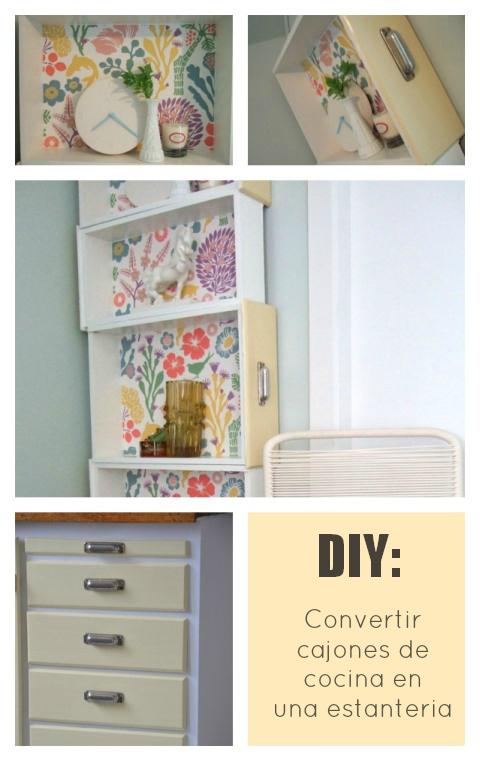 DIY: Convertir los cajones de la cocina en una estantería para el salón DIY: Convertir los cajones de la cocina en una estantería para el salón