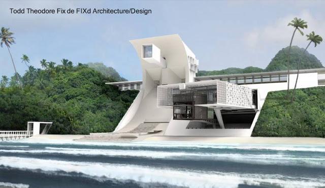 Mo Ventus House - Arquitectura de www.fixd.co Renderizado de un proyecto de casa de playa futurista y sustentable