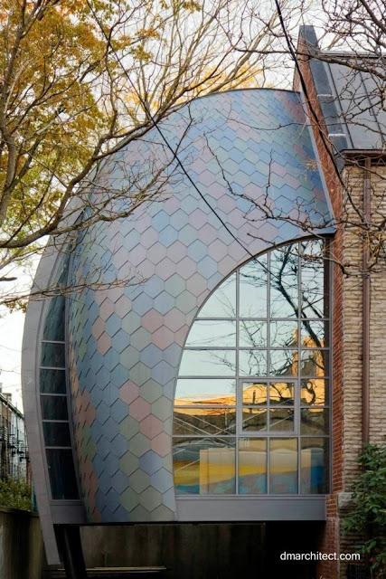 Arquitectura de dmarchitect.com Extensión con formas curvas orgánicas para un Estudio