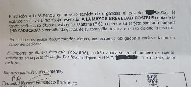  facturas de pacientes que fueron atendidos en hospitales de Baleares 