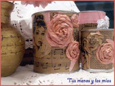 Cuadritos y latas decoradas Cuadritos y latas decoradas