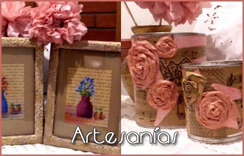 Cuadritos y latas decoradas Cuadritos y latas decoradas