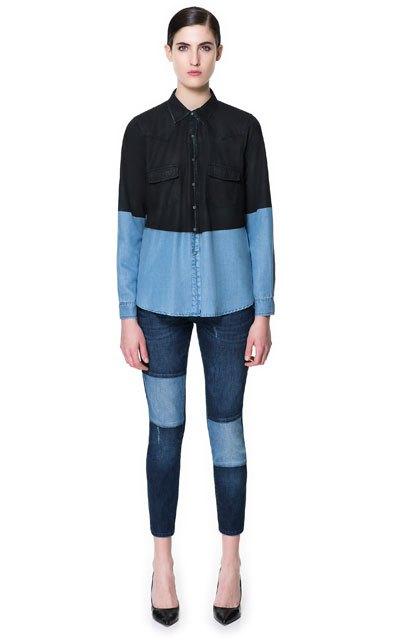 Inspiration: Denim Patchwork zara jeans