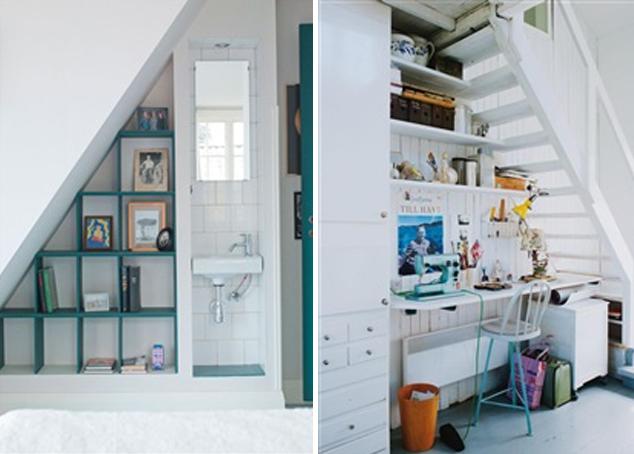 baldas en el hueco de la escalera Decorar para aprovechar espacios