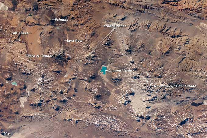 Laguna Verde, Argentina desde satélite