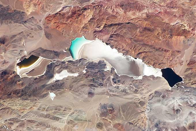 Laguna Verde, Argentina desde la Estación Espacial