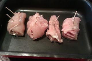 ROLLITOS DE POLLO DUKAN JAMON Y QUESO ROLLITOS DE POLLO DUKAN JAMON Y QUESO