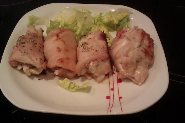 ROLLITOS DE POLLO DUKAN JAMON Y QUESO ROLLITOS DE POLLO DUKAN JAMON Y QUESO