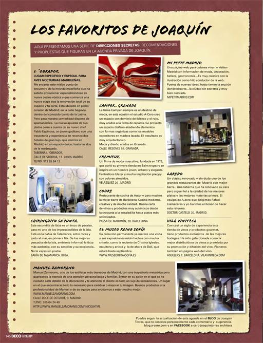 A-cero Projects NACE LA NUEVA REVISTA DE DECORACIÓN INTELIGENTE “DECO” DIRIGIDA POR JOAQUÍN TORRES