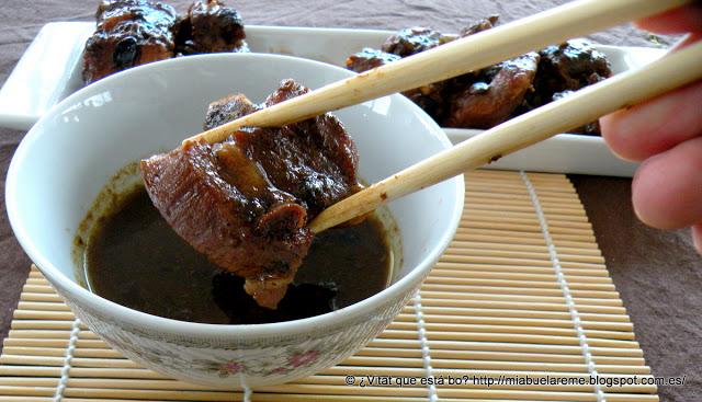 Costillitas con Habas negras y jengibre