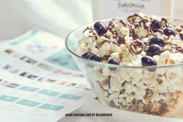 eurovisión 2013 - palomitas con toffe, chocolate y conguitos eurovisión 2013 - palomitas con toffe, chocolate y conguitos