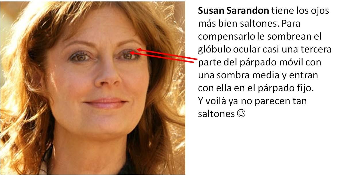 Susan Sarandon y sus ojos saltones Maquillaje de Ojos: Aprendiendo a Controlar el Volumen