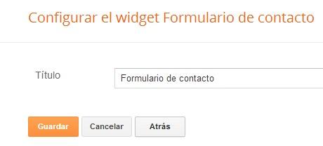 Configuracion de gadget formulario de contacto Configuracion de gadget formulario de contacto