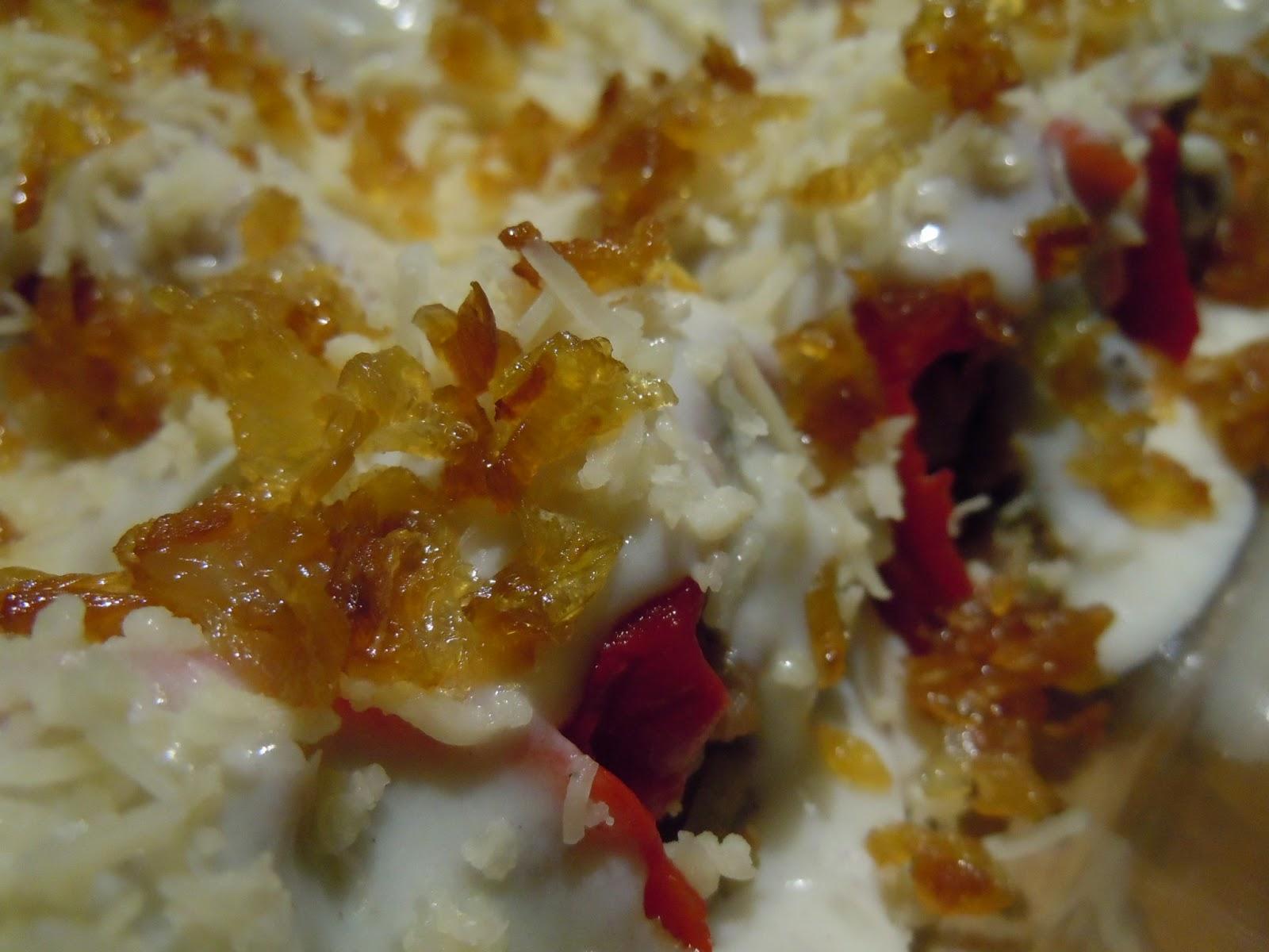 Pimientos rellenos con cebolla crujiente Pimientos rellenos con cebolla crujiente