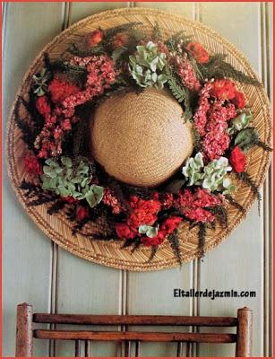 Sombrero con hortensias sombrero con hortensias