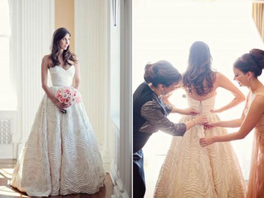 el increible vestido de la novia es de amsale