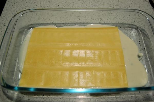 Lasaña de setas con besamel de queso Gorgonzola