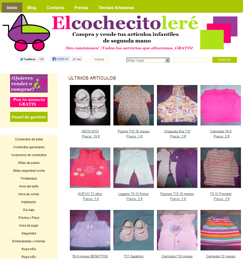 Venta de artículos para bebés de segunda mano en El Cochecito Leré