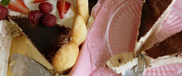 Tarta de Obleas con Crema de Tiramisú, 1º Aniversario de Desafío en la Cocina Tarta de Obleas con Crema de Tiramisú, 1º Aniversario de Desafío en la Cocina