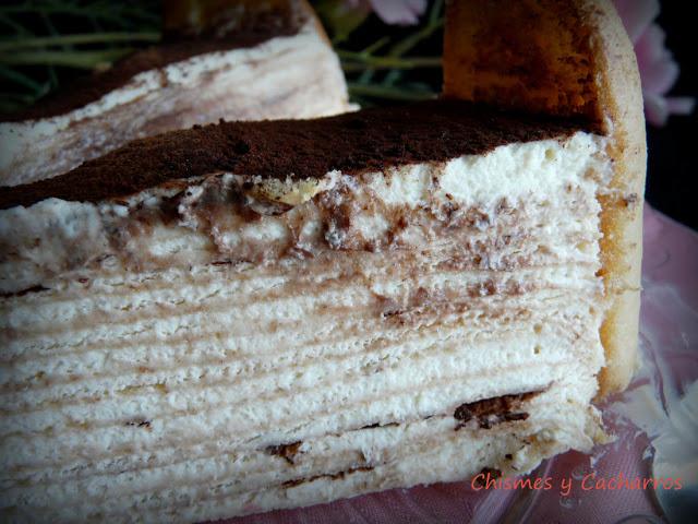 Tarta de Obleas con Crema de Tiramisú, 1º Aniversario de Desafío en la Cocina Tarta de Obleas con Crema de Tiramisú, 1º Aniversario de Desafío en la Cocina