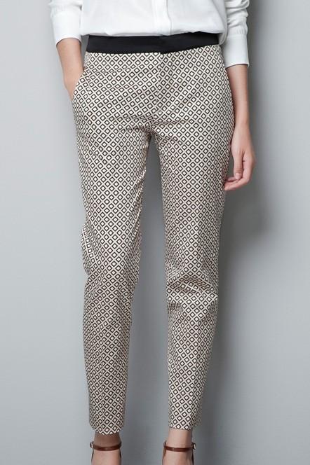 Style Minimal pour L' été 2013... Grey Slim Elasic Waist Plaid Pockets Pant