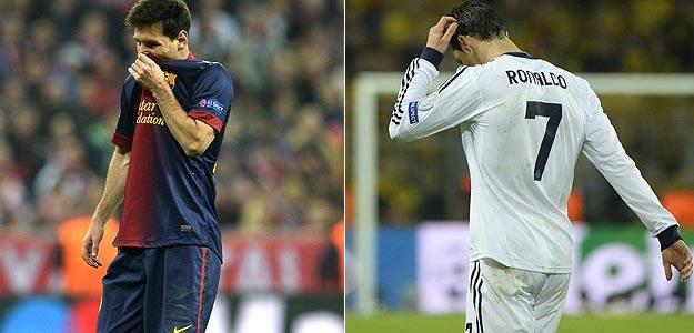 Messi y Ronaldo, en sus partidos contra Bayern Múnich y Borussia Dortmund.