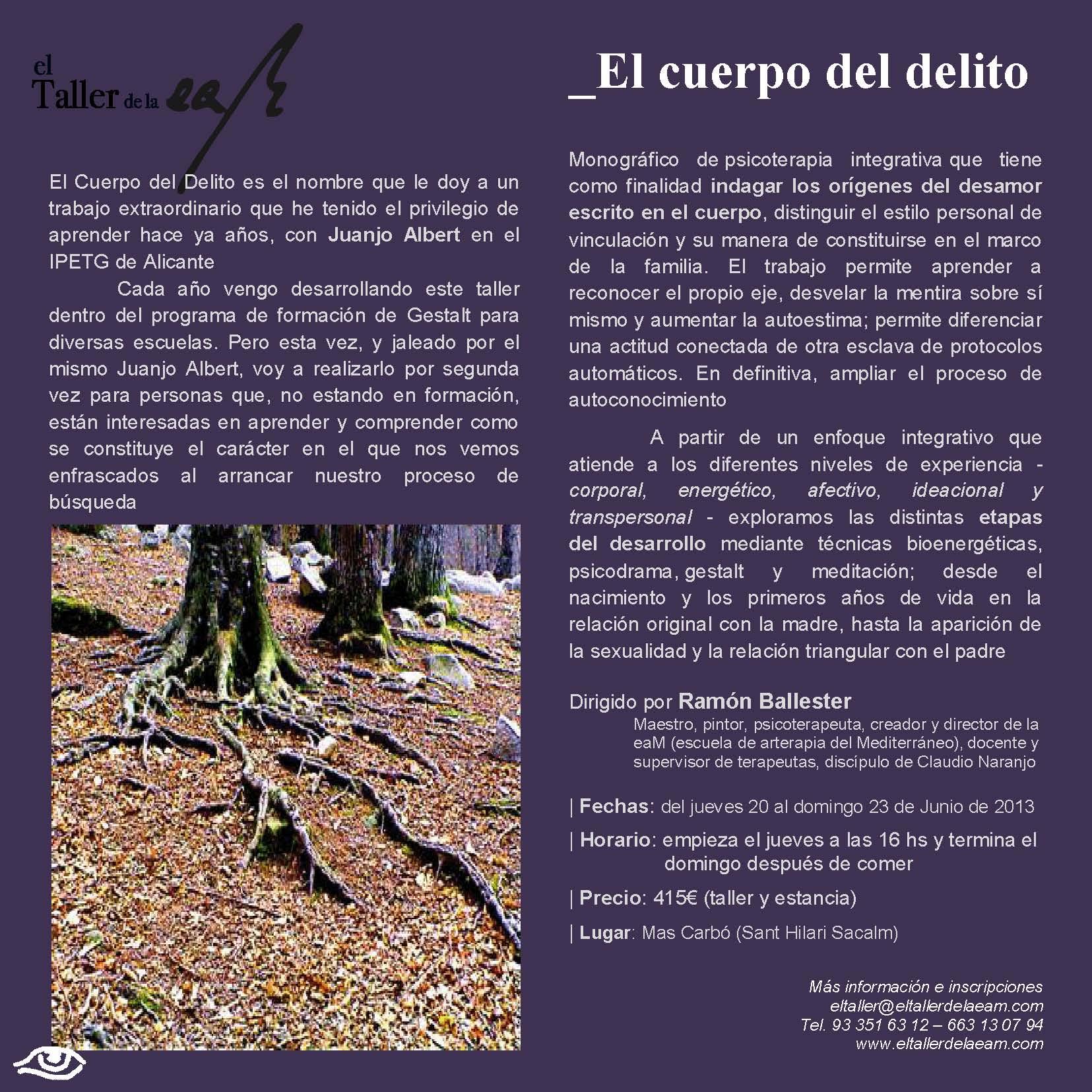 El cuerpo del delito Stage de Integrativa: “El cuerpo del delito”, con Ramón Ballester